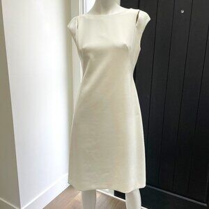 Boss Hugo Boss Dileky Split-Sleeve Lined Midi Dress Cream/Off White Sz 6 NWT